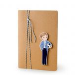 Libreta grande adornada niño Comunión con pelota