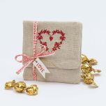 Guardatodo beige 4 crokis corazón bordado rojo con tarjeta