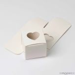 Cajita blanca con ventana transparente de corazón, 5cm
