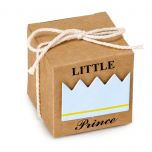 Estuche cúbico kraft  5cm. deco Little Prince azul, min.25