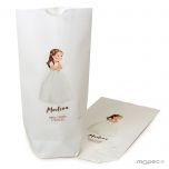 Bolsa papel blanco niña Comunión vestido largo 12x21X5cm.min.25