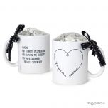 Taza cerámica Te Quiero Mamá corazón 6 bombones caja regalo