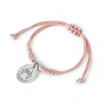 Pulsera cordón rosa medalla Ángel de la Guarda, min.4