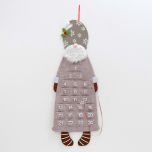 Calendario adviento fieltro Gnomo beige 84cm.