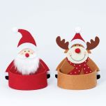 Cesta fieltro Reno y Santa fieltro 16cm.  min.2