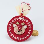 Colgante fieltro y madera Cervatillo Rojo 1 bombon