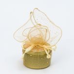 Vela metálica aroma jazmín pañuelo dorado Ø6x4cm min 6