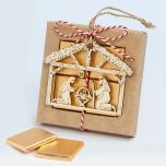 Estuche  4 napolitanas Colgante madera pesebre