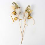 Pic madera 32cm. Gnomo Dorado con 1 torino stdo., min.6