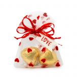 Bolsa organza corazones tarjeta Love 2 cora-choc
