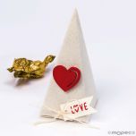 Estuche piramidal 5croki-choc tarjeta Love y corazón rojo*