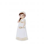 Figura 2D adhesiva niña Comunión romántica, 5,5 cm.,min.10