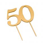 Cake topper de madera,50 color dorado, 12x17cm.