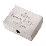 Cofre madera Bodas de Oro personalizado 23x17cm.