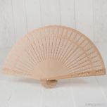 Abanico troquelado madera natural 23cm con borla. min.6