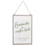 Cuadro de madera Bienvenidos 20x30cm., personalizado