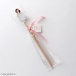 Lápiz madera Comunión niña falda adornado con bolsa y cinta