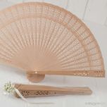 Abanico troquelado madera natural con borla y adornado