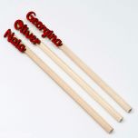 Lápiz hexagonal madera personalizado rojo en relieve  min.12