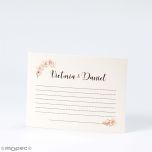 Tarjetón boda Flores personalizable 11x8,4cm min 25