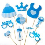 Set de postizos infantil en color azul, 10 piezas