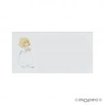 Tarj. precortada niña Comunión rubia 30xhj., min.5