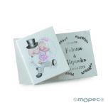 Tarjeta librito Pit&Pita novia en brazos, preciox100uds