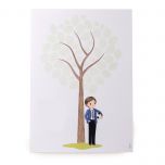 Lámina firmas niño Comunión con pelota 42x29,5cm