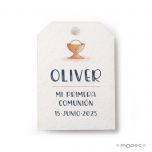 Tarjeta Comunión cáliz esquinas 2,7X4cm 