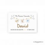 Tarjeta horiz.1a.Comunión tend. marrón,1hoja=36,min.5