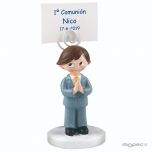 Portafoto niño Comunión corbata amarilla 10,5cm  WEBPROMO